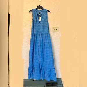Hatley blue cotton eyelet maxi dress- NWT size L